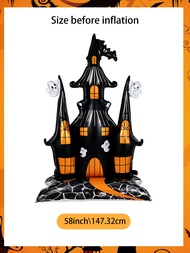 1pc Halloween 58-inch Super-Large Haunted House Castle Standing Aluminum Foil balloon Horror Hallowe