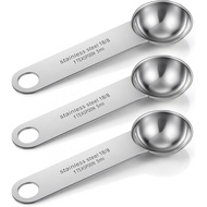 3PCS Teaspoon Scoop, 1 Teaspoon Measuring Spoon Stainless Steel, Dishwasher Safe for Baking, Coffee,