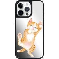 (多種型號可選)(含兼容Magsafe選項) Ariel Watercolor - 橘貓 iPhone 15/14/13/12/SE/Pro/Pro Max 鏡面保護殼 升級版-5652