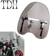 TH 18" Cruiser Windshield Air Deflector Clip On 7/8" 1" Bar Mount Windscreen Wind Spoiler for Honda 