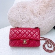 Chanel mini cf 20 紅色經典翻蓋包