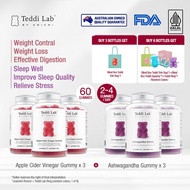 【Official】【6 pcs】Unichi Apple Cider Vinegar Teddi Lab Gummy 180 Gummies Hair Boost/Nicotinamide/Ashw