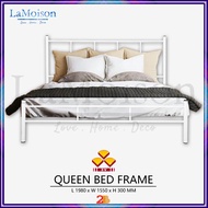 3V Powder Coat Metal Double Bed Frame Queen Bed Frame Katil Besi Kelamin Queen Size Bed Frame - DB D