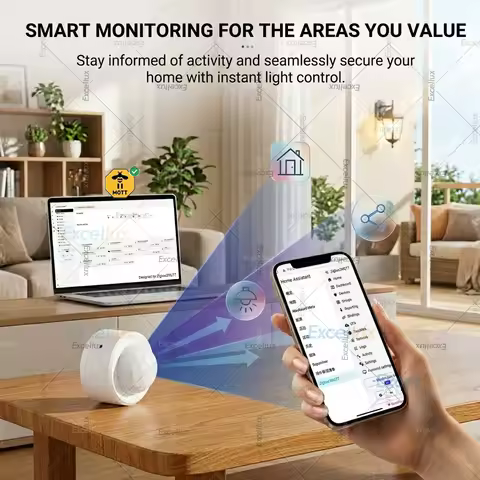 Mini Zigbee PIR Motion Detector,Built-in Vibration & Light Detect Sensor,Zigbee2MQTT Compatible,Smar
