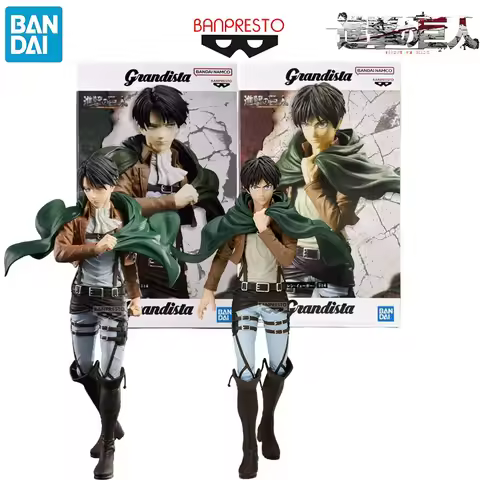 In Stock Bandai Genuine Grandista Attack on Titan Eren Jaeger Levi Ackerman Anime Character Gift Col