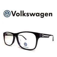 Volkswagen 福斯 光學鏡架 大鏡面 黑色膠框 鏤空VW金屬logo 復古雷朋