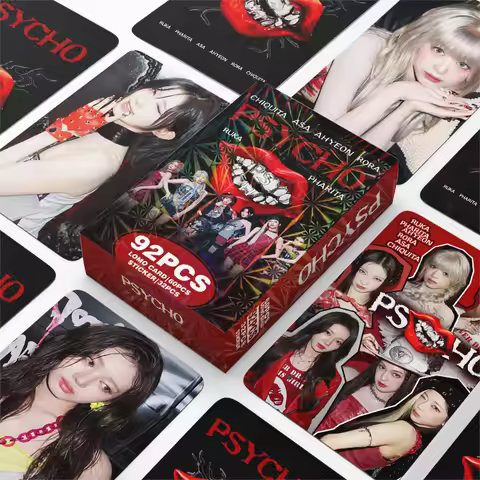 92Pcs/Set BABYMONSTER Idol New Album PSYCHO Lomo Cards HD Printd Photocards Stickers HARAM AHYEON RO