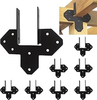 8Pcs 18-Gauge Strong Tie Hurricane Straps Black Hurricane Ties for Rafters 2x4,2x6, Heavy Duty Joist