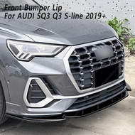 For Audi Q3 MK2 F3 3Pcs Car Front Bumper Lip Spoiler Splitter Diffuser Q3 TFSI TDI S-line 2019-2024 
