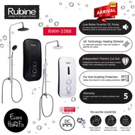 [ RUBINE ] RWH-3388 Instant Water Heater W/ Rain Shower &amp; Inverter DC Booster Pump White/Black Colour New Arrival!
