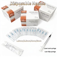 COD 10/100PCS 34G Disposable Needle 1.5mm 34G2.5mm 34G4mm 34G6mm Beauty needle 可用于 螺口直口 syringe engl