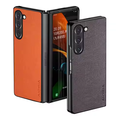 Case for Samsung Galaxy Z Fold 7 6 5 4 3 5G Fold6 coque Luxury textile Leather cover funda for samsu