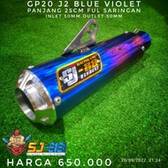 Slincer Silencer Knalpot SJ88 GP20 J2 Blue violet 25 cm Full Saringan