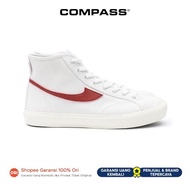 [Original 100%] Gazelle Hi White RedCOMPASS WR/