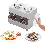 Commercial Electric Sauce Warmer with 2 * 650ml Squeeze Bottle, Commercial Electric Cheese Sauce Dis