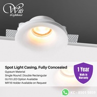 Gypsum Spot Light GU10 Downlight Casing Fixture LED Down Light Fitting Case Spotlight Holder White Plaster Ceiling