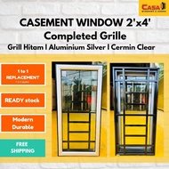 2'x4' Tingkap Casement Grille Hitam Cermin Clear🔥FREE SHIPPING ✅READY STOCK