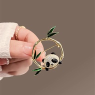 Cute Lovely Panda Bamboo Animal Brooch Women Jewelry Fashion Enamel Rhinestone Bee Pins Shirt Lapel