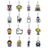Game Undertale Pixel Keychain Cosplay Sans Flowey Papyrus Asriel Pendant Car Key Chain Bag Accessori