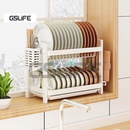 GSlife Dish Drainer Dish Drying Rack Plate Organizer Storage Shelf Kitchen Rack