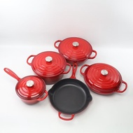 Cast Iron Enamel Pot Set 5pc