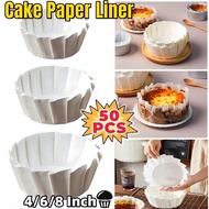 50PCS Basque Baking Paper 4/6/8inch Cake Paper Liner Oilproof Paper Trays Cupcake Liner Non-stick