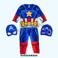 PICTURE T-SHIRT - CAPTAIN AMERICA COSTUME BOYS CAPTAIN AMERICA SUPERHERO T-SHIRT 1-9 YEARS BOYS AMER