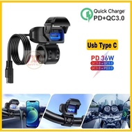 36W QC 3.0 type c waterproof IP66 B10 Motorcycle charger