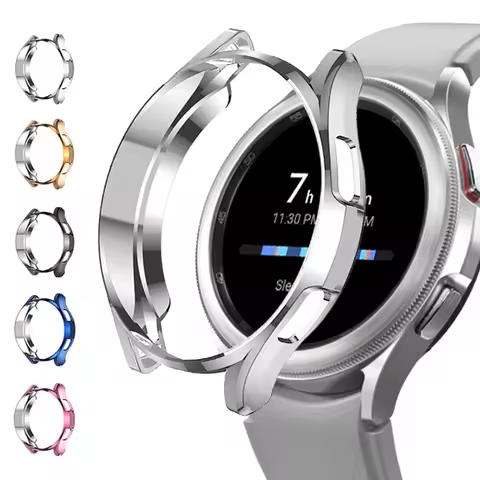 Case for Samsung Galaxy watch 4/5 44mm 40mm 46mm 42mm accessories Plated TPU Bumper cover Screen pro
