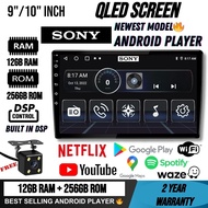 [8GB RAM+256GB ROM]QLED SONY Android Player 9"10" inch Quad Core Car Multimedia MP5 Player WIFI