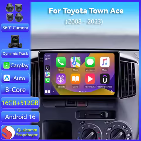Android 16 Carplay Auto GPS For Toyota Town Ace 2008 2009 - 2023 Car Radio Navigation 2Din Player Vi