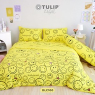TULIP ชุดเครื่องนอน ผ้าปูที่นอน ผ้าห่มนวม รุ่น TULIP Delight  ลิขสิทธิ์การ์ตูน Smiley  ลาย DLC100