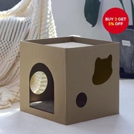 Cat Scratching Box Corrugated Cardboard Scratching Pad, 2 in 1 Scratching House with Ball Cardboard 
