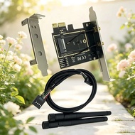 M.2 To PCI Express Wireless Adapter Converter PCIE X1 to M2 Key-A with 2x Antenna WiFi Bluetooth Car