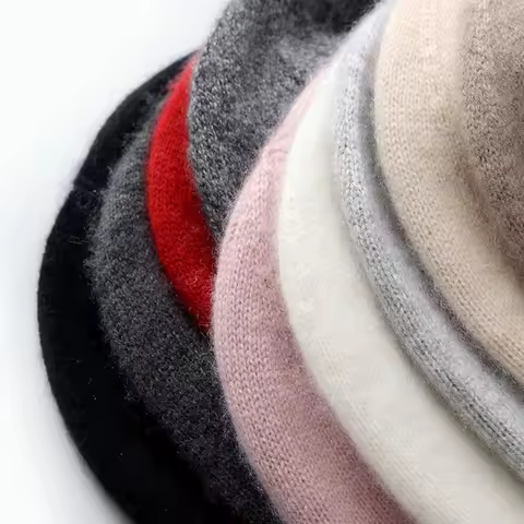 2024 Winter Unisex 100 Cashmere Hats Outdoor Casual Keep Warm Solid Color Cashmere Knitted Beanie Ha