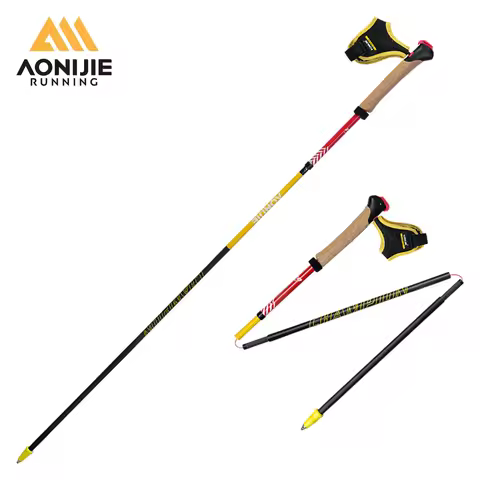 2 Pcs AONIJIE E4212 Folding Carbon fiber Hiking Poles with Quick Lock System, Ultralight for Hiking,
