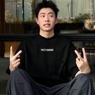 เสื้อยืดคอกลมแขนสั้นผ้าฝ้ายแท้ทรงหลวมสไตล์ไฮสตรีทสำหรับผู้ชาย WE11DONE TRACK เทรนด์แฟชั่นฤดูร้อน คุณ