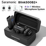 Saramonic Blink500B2 + ไมโครโฟนไร้สายระบบไมโครโฟนดิจิตอลขนาดเล็ก 4 ใน 1 สำหรับกล้องคอมพิวเตอร์ IPhon