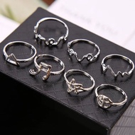 Set of 7 Silver Rings