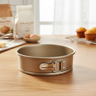 L 8 Inch Round Cake Tin Set with Removable Bottom Aluminum Alloy Chiffon Baking Tools Cake Stand Pip