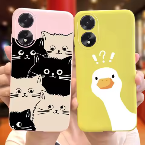 For OPPO A18 A38 2023 Cute Animals Cartoon Phone Case Back Cover For Oppo A38 A18 4G Soft Silicone T