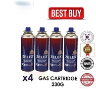 4 bottle Liquefied Butane Gas Cartridge 230g MADE IN KOREA (4 Bottles)gas tin/ gas dapur