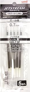 Mitsubishi Pencil Jetstream SXR-75P Ballpoint Pen Refills, 0.03 inches (0.7 mm), Black, 5 Pieces
