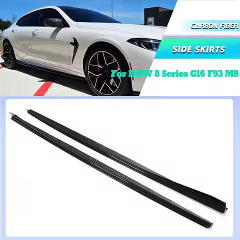 Full Carbon Fiber Car Side Skirts Extensions for BMW 8 Series G16 M-Sport F93 M8 Sedan 2018-2022 Sid