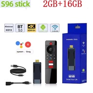 S96 Tv Stick Android 10.0 Allwinner H313 2.4g/5g Wifi Bluetooth Suara Kawalan Jauh Hdr10 4k H.265 2g
