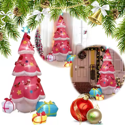 6.9FT Inflatable Christmas Tree with Gift Boxes Christmas Tree Blow Up Yard Decoration with LED Ligh