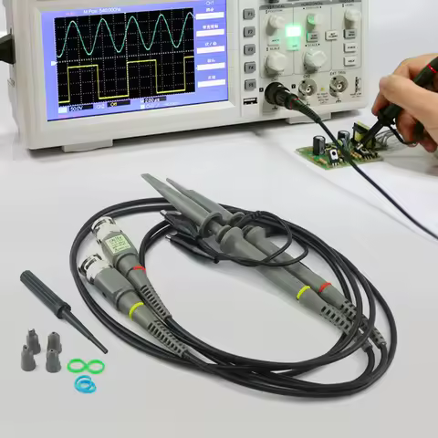 2PC 100MHz BNC Oscilloscope Probe Kit Pluggable Accessories Pro High Precision Scope Analyzer Clip T