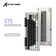 Bàn Phím Cơ Ko Dây Bluetooth Nhôm CNC Attack Shark X75 Cao Cấp Full LED RGB Cho Máy Tính Laptop