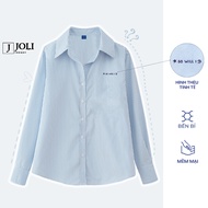 By JOLI BST02 So Will Embroidered Long-Sleeved Plaid Shirt Made of Loose, Cool Unisex Oxford for Men