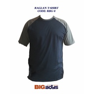 TSHIRT PLUS SIZE | SAIZ BESAR|MEN BIG SIZE| ROUND NECK RAGLAN RBG-4 [3XL-9XL]